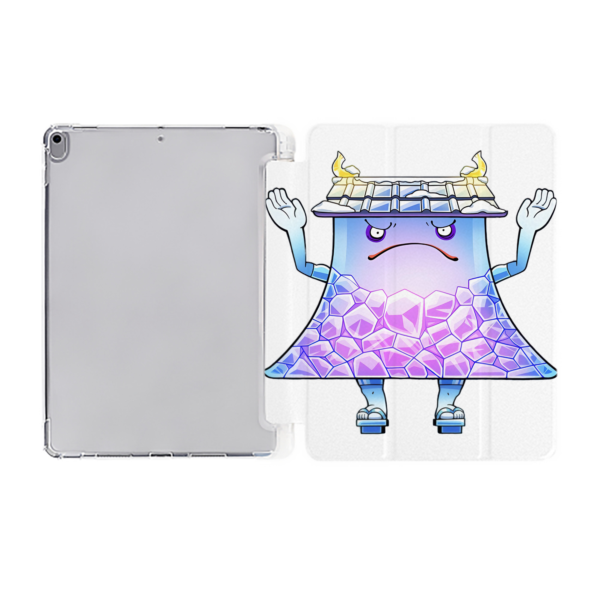 （画像用） 妖怪ウォッチ Yo-kai Watch IPad ケース ペン収納付き 三つ折りスタンド PUレザー×シリコン 対応機種9.5/10.5/10.9インチ
